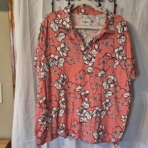 Goodfellow & Co Coral Pink Floral Camp Shirt